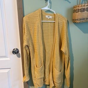 Cozy Mustard Open-Front Cardigan